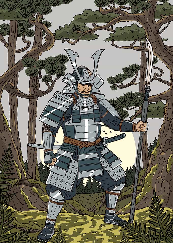 Samurai Warrior in Forest
