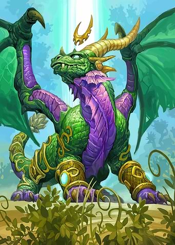 Green Dragon with Purple and Gold Armor