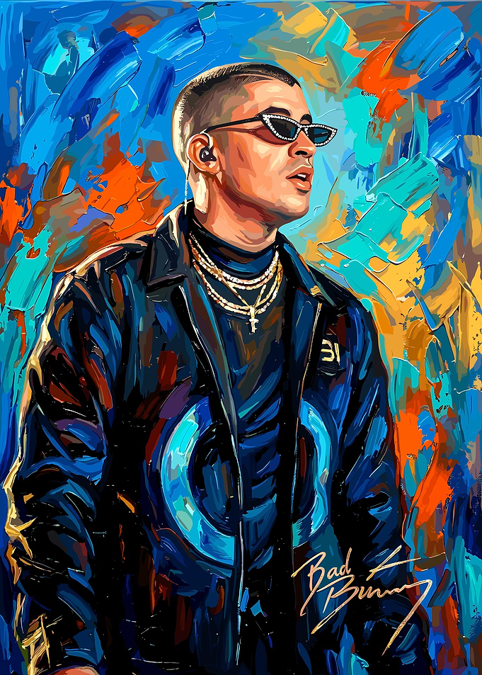 Bad Bunny Portrait Painting