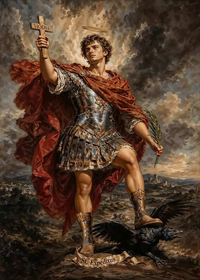 Saint Expeditus Triumphant Over a Raven