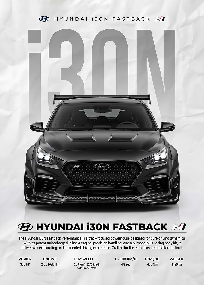 striking Hyundai i30N Fastback N Poster