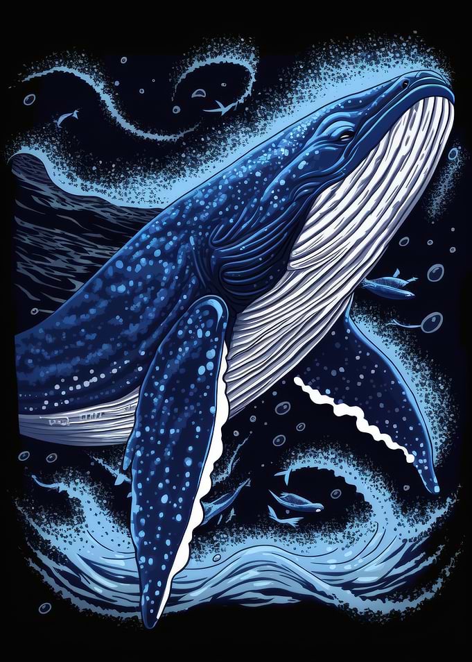 Majestic Blue Whale in Deep Ocean