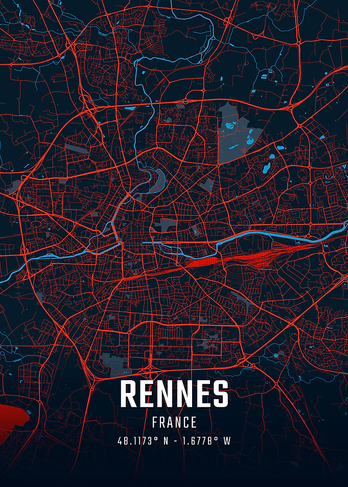 Rennes France City Map