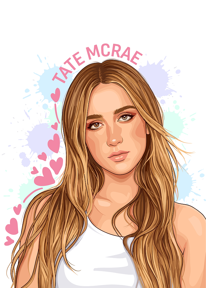 Tate McRae Portrait with Hearts