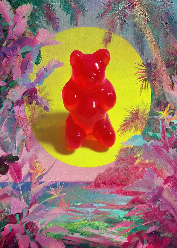 Gummy Bear in Tropical Paradise