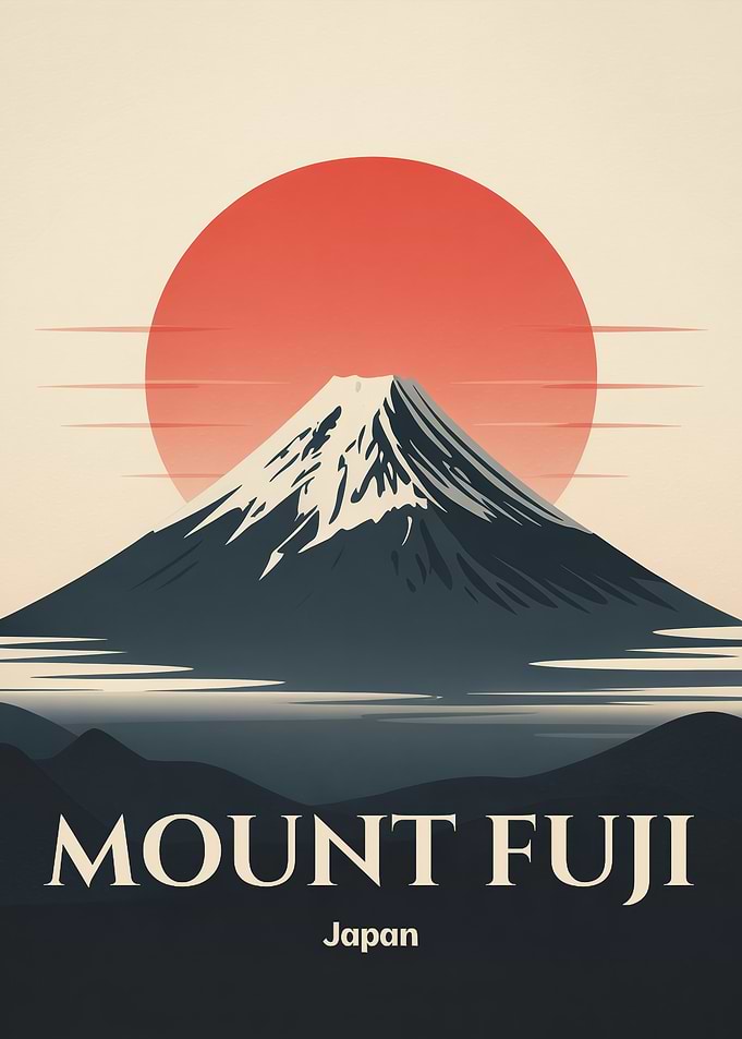 Mount Fuji Japan Vintage Poster