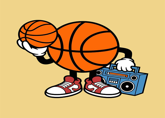 Basketball Character with Boombox