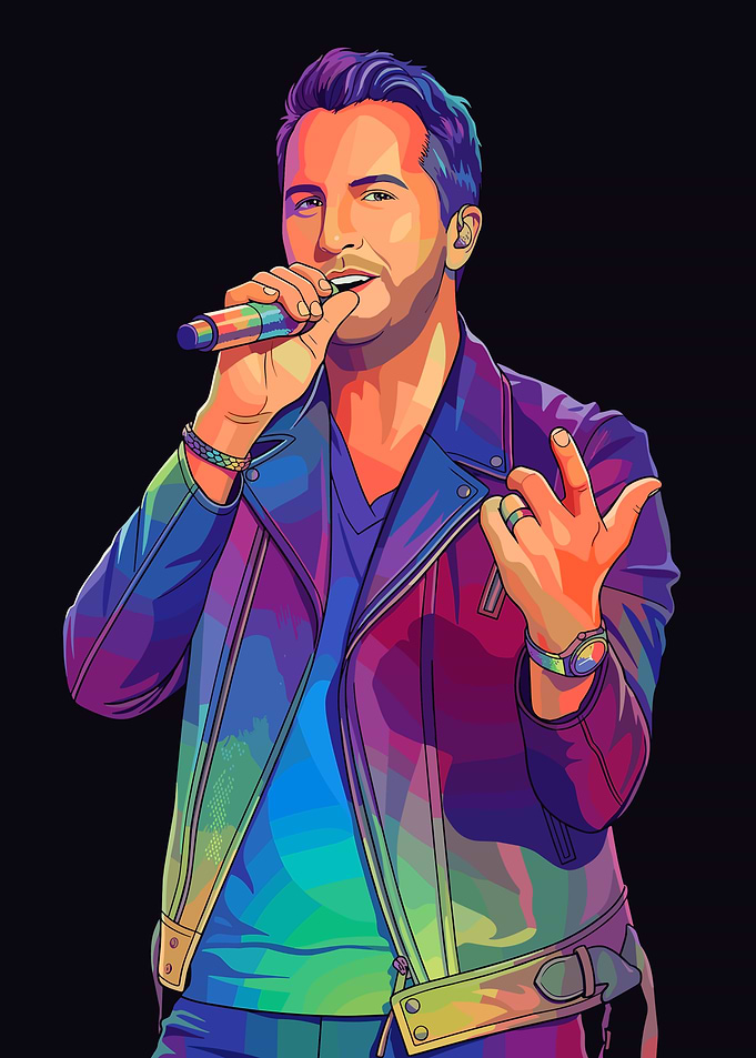 Pop Art Luke Bryan with Microphone