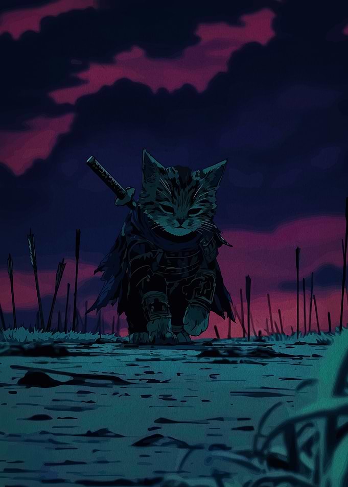Samurai Cat Warrior