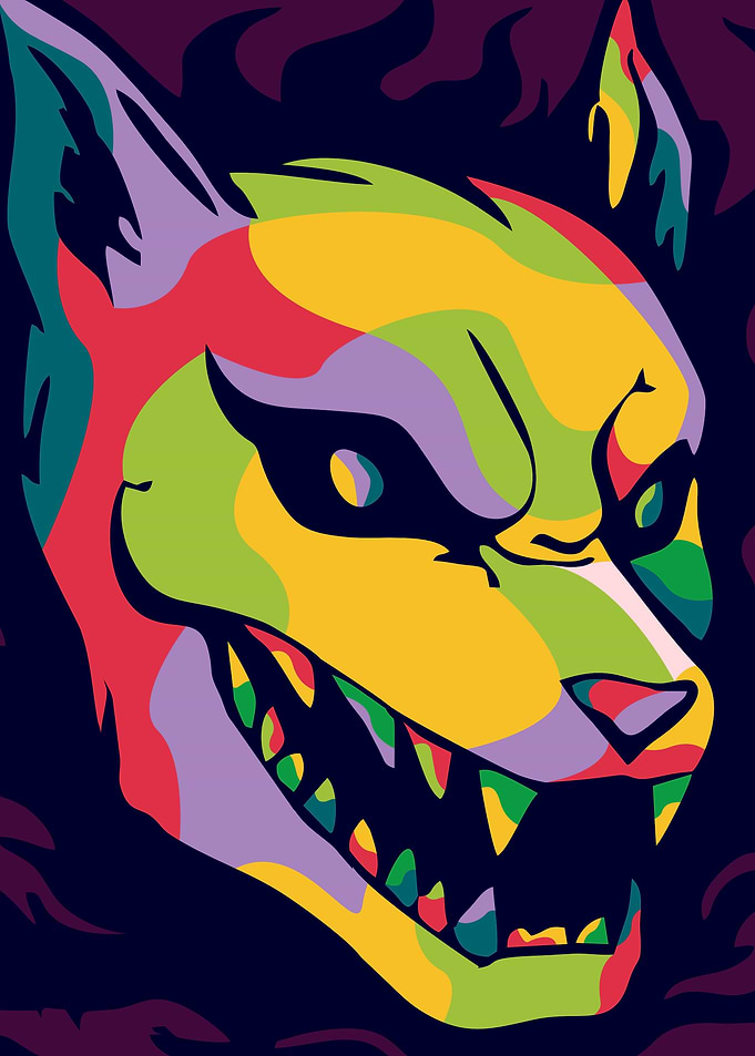 Colorful Werewolf Pop Art