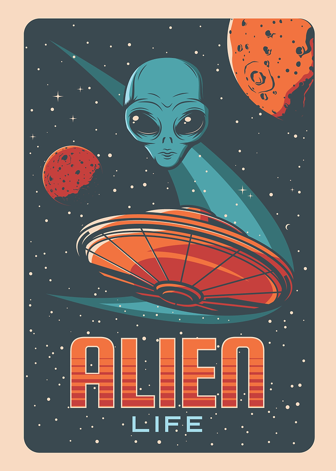 Alien Life Vintage Poster