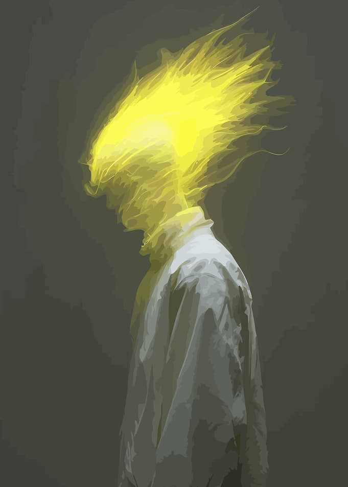 Person with Fiery Head