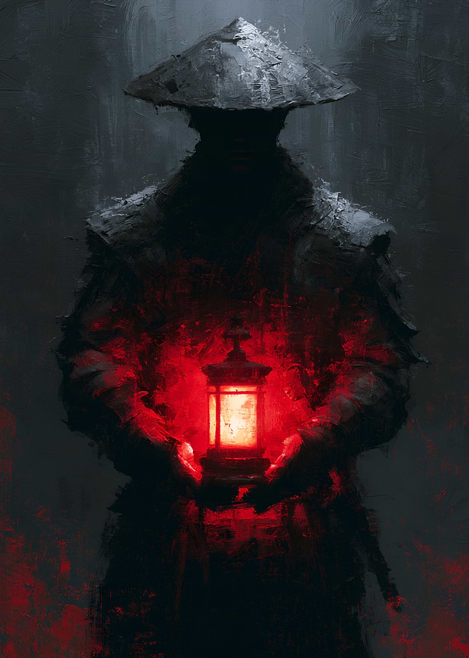 Samurai with Red Lantern
