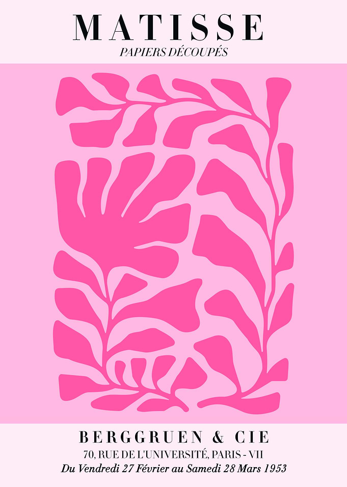 Blush Pink Matisse Papiers Découpés Poster