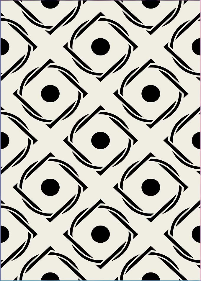 Abstract Geometric Pattern with Black Circles