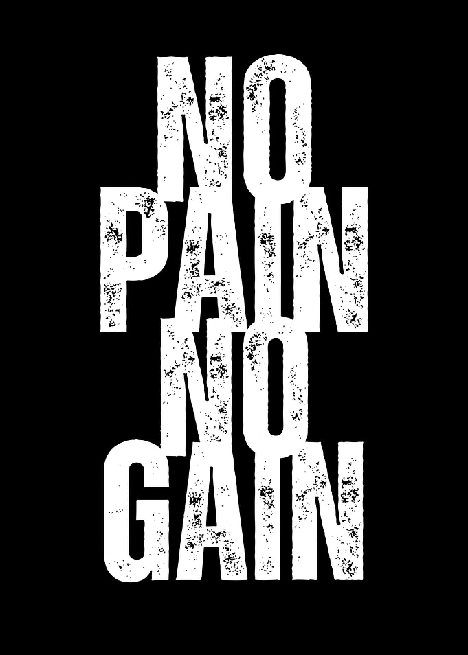 No Pain Gain Typographic Stencil