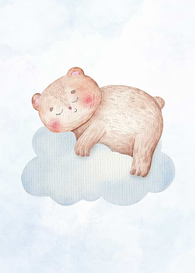 Sleeping Bear on a Cloud- for Kids Room