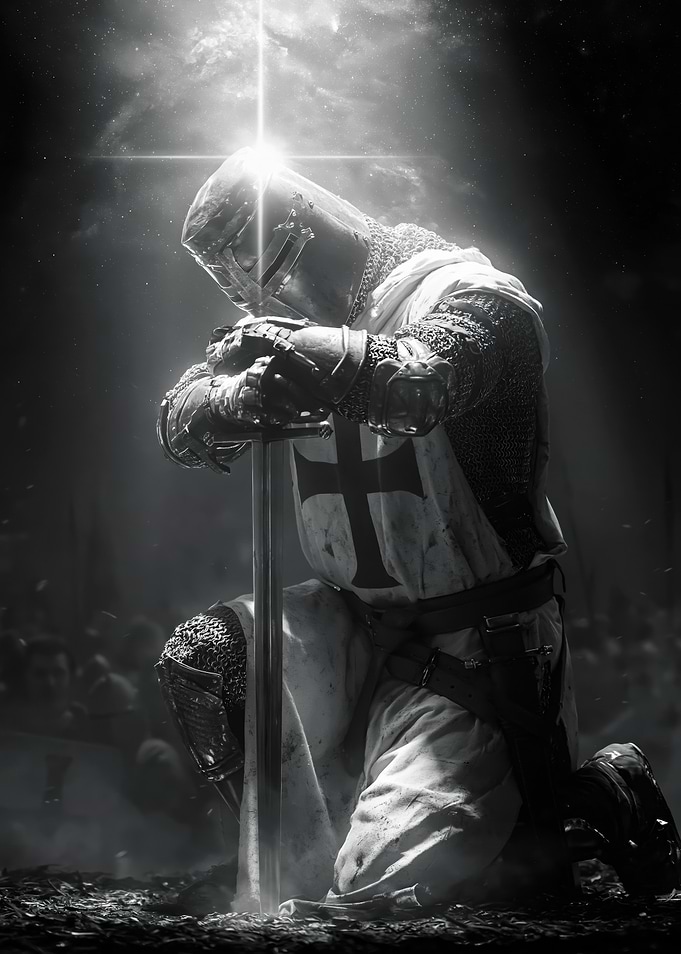 Knight Kneeling in Prayer