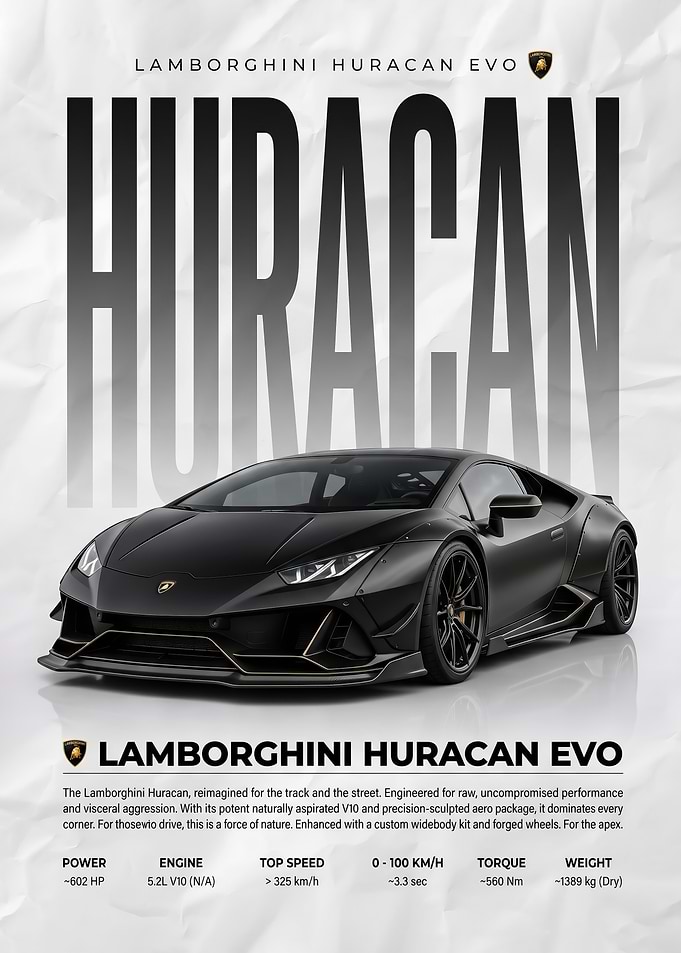 striking Lamborghini Huracan EVO Poster
