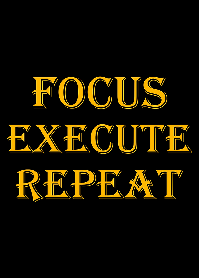 Focus Execute Repeat Text Art, Forex Currency Trading Wall Art