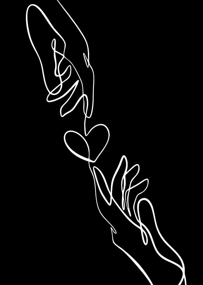Two hands reaching for a heart