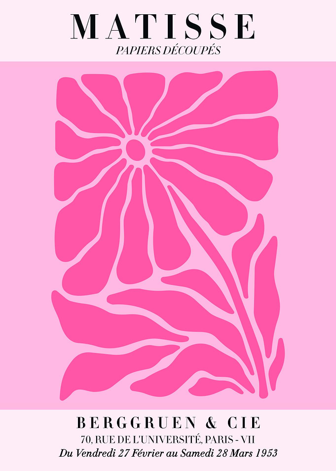 Blush Pink Matisse Papiers Découpés Poster