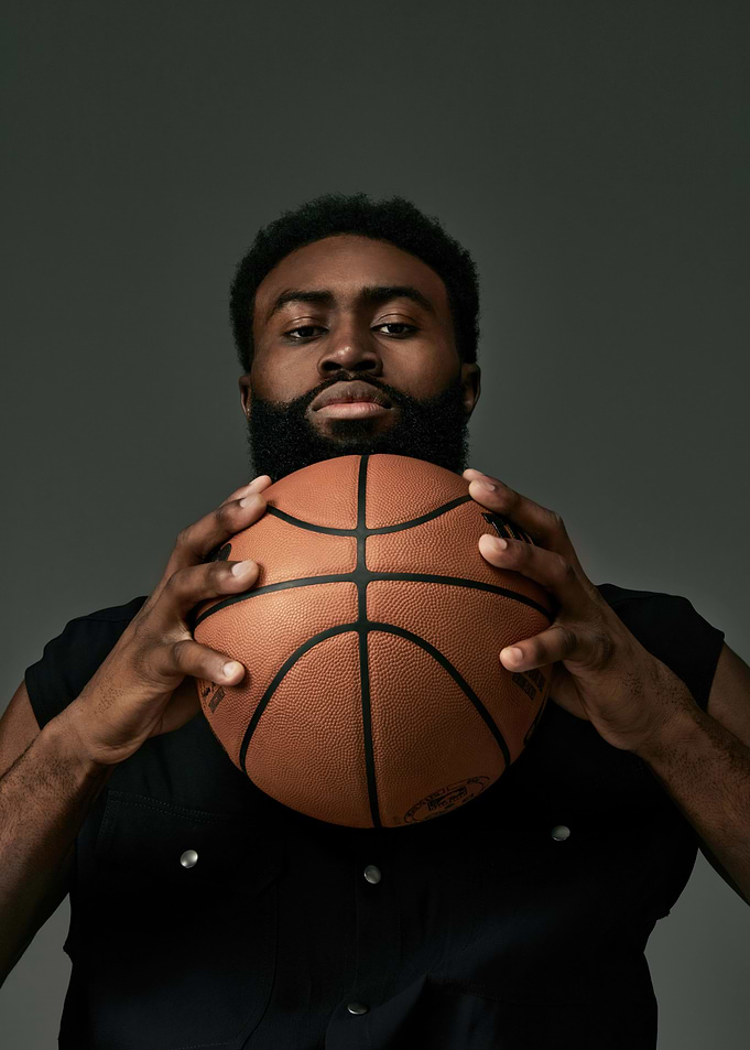 Man holding a basketball