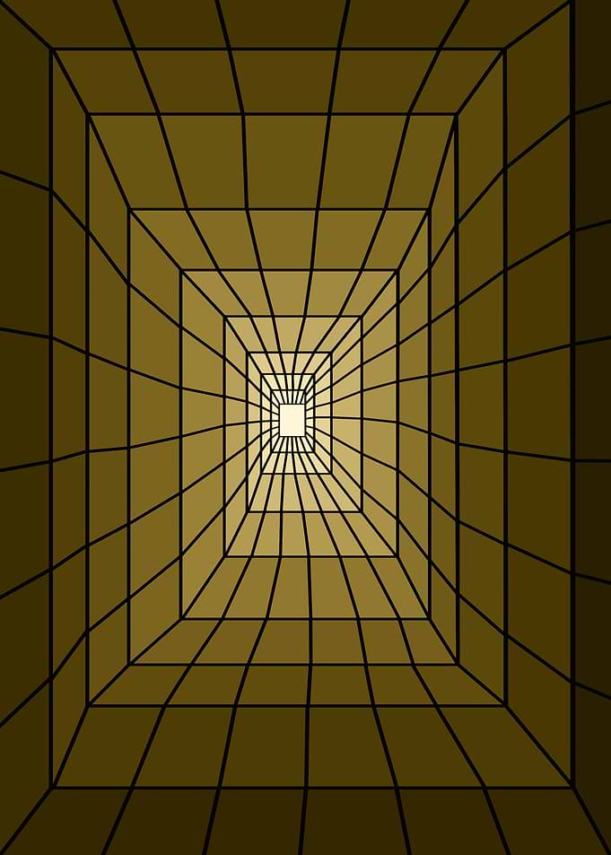 Abstract Tunnel with Grid Pattern