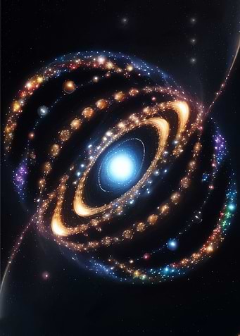 Cosmic Galaxy with Orbits and Stars