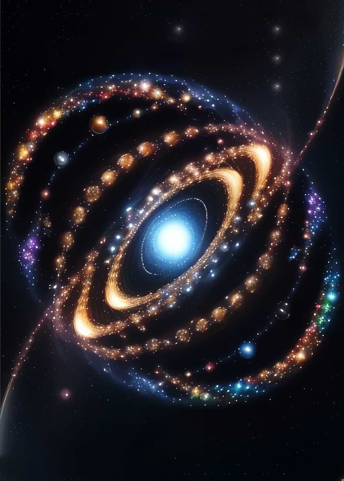Cosmic Galaxy with Orbits and Stars