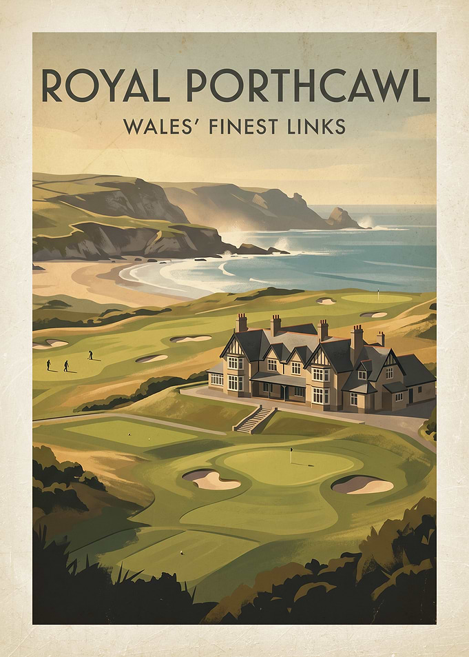 Royal Porthcawl Golf Course Vintage Poster