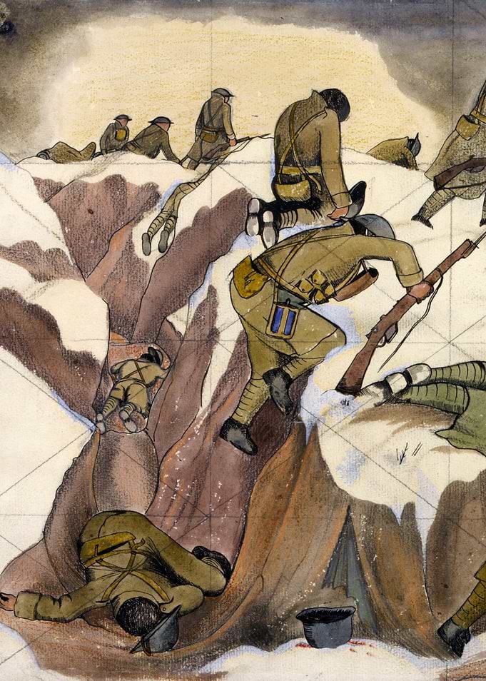 Over the Top Study by John Nash WW1 Trenches Historical Painting