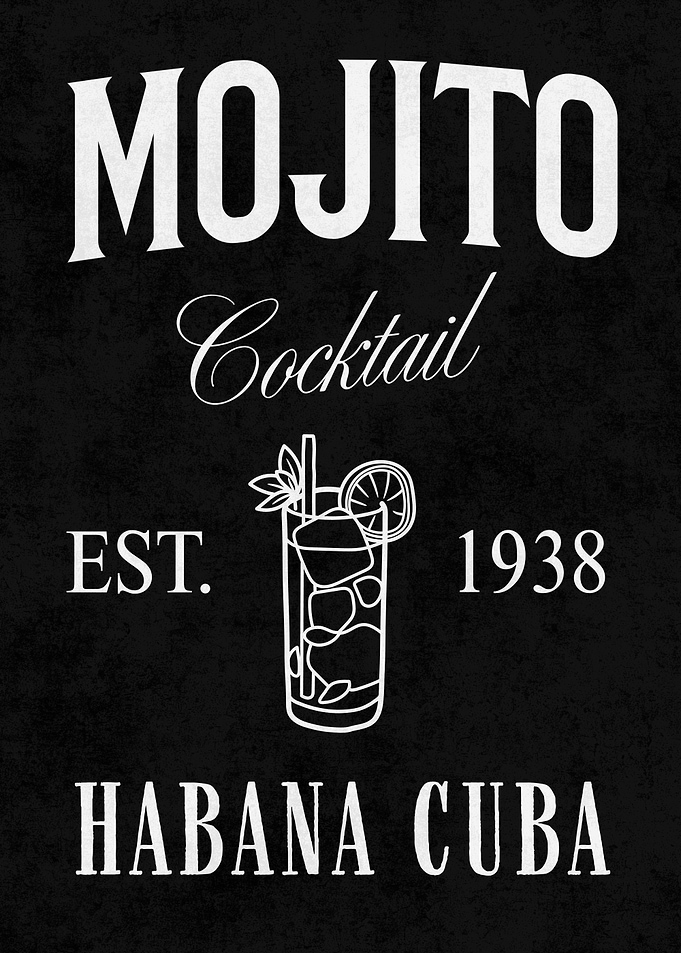 Mojito Cocktail Vintage Bar Sign