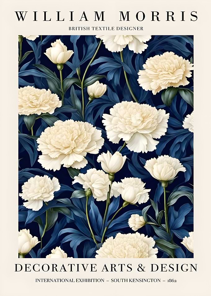 William Morris Floral Textile Design Poster