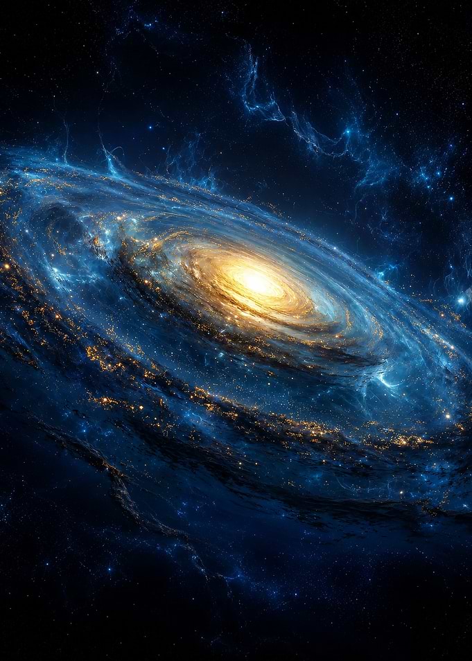 Vibrant Spiral Galaxy in Deep Space