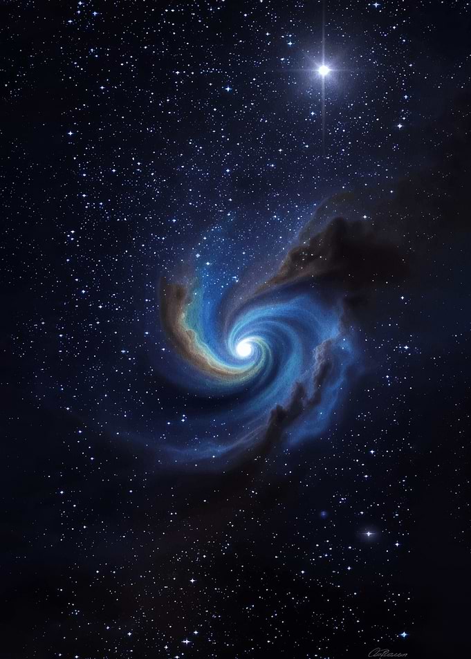 Cosmic Swirl and Distant Star