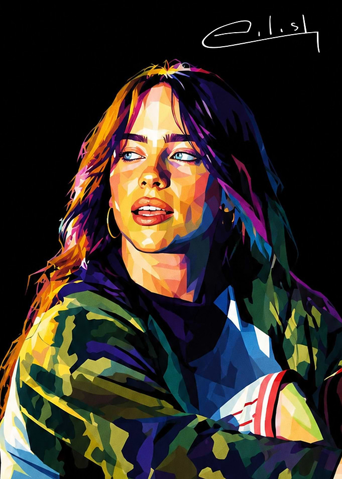Billie Eilish Pop Art Portrait