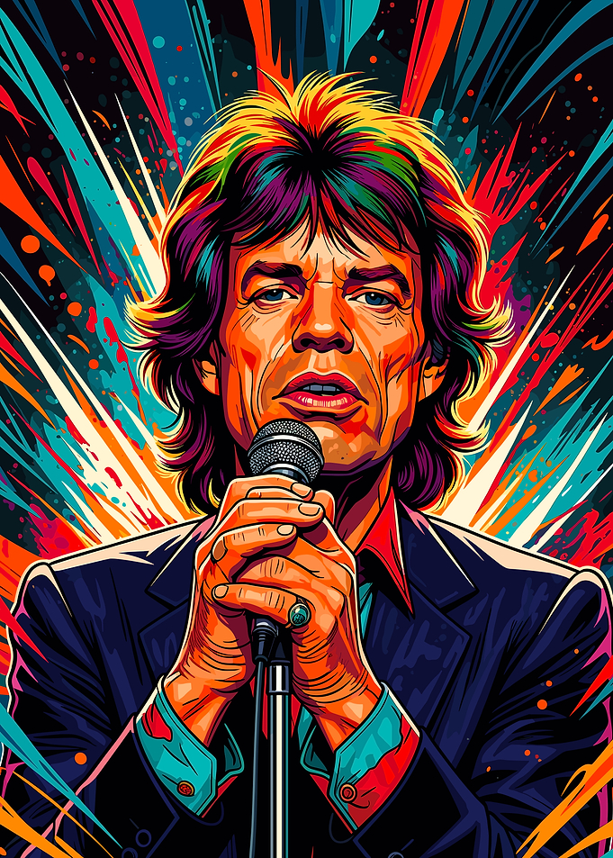 Mick Jagger Pop Art Portrait