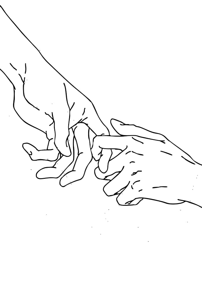 Two hands reaching out