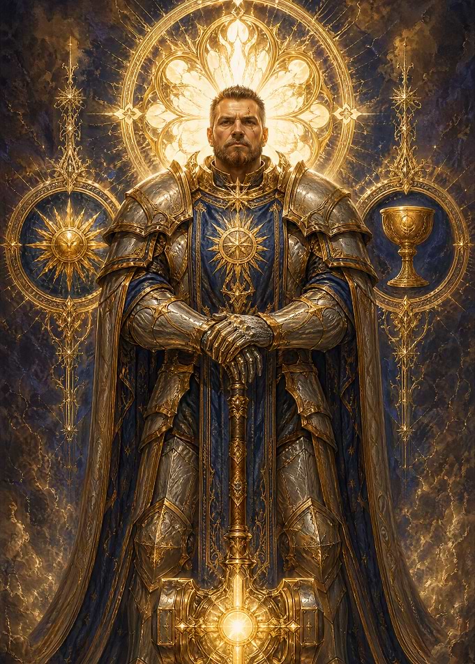 Golden Knight with Hammer and Chalice