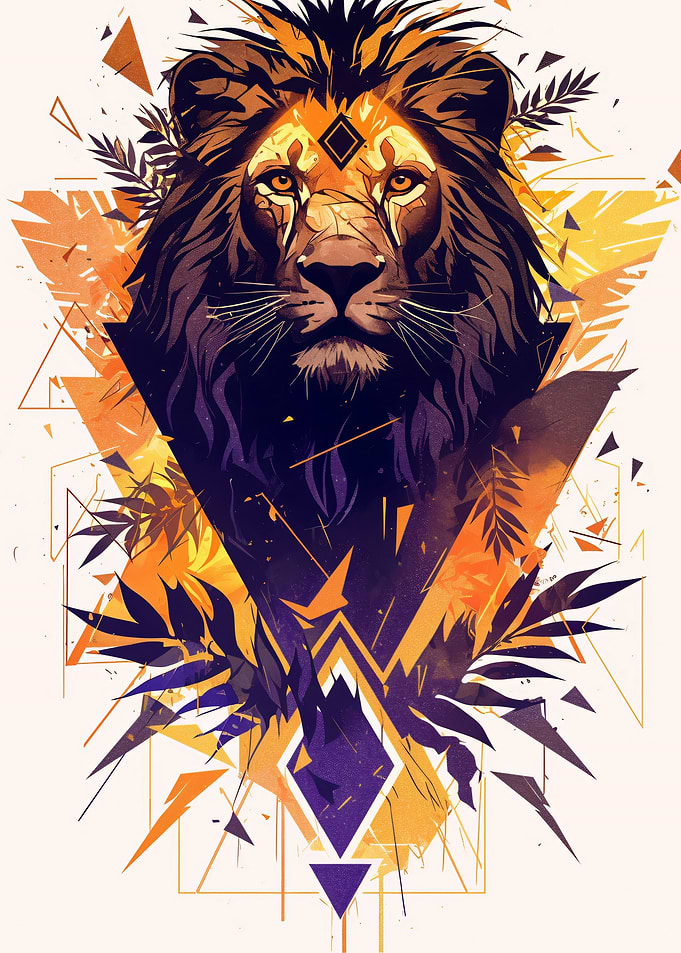 Geometric Lion Portrait