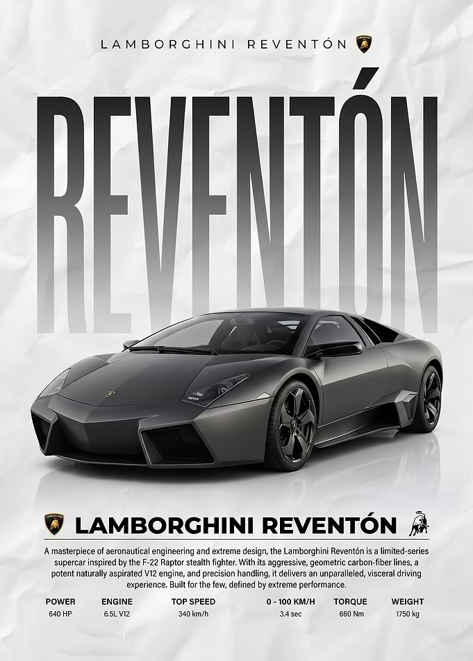sleek Lamborghini Reventón Supercar poster