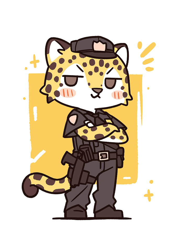 Cute Cheetah Police Officer