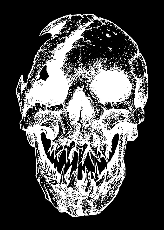 Horror Skull with Sharp Teeth
