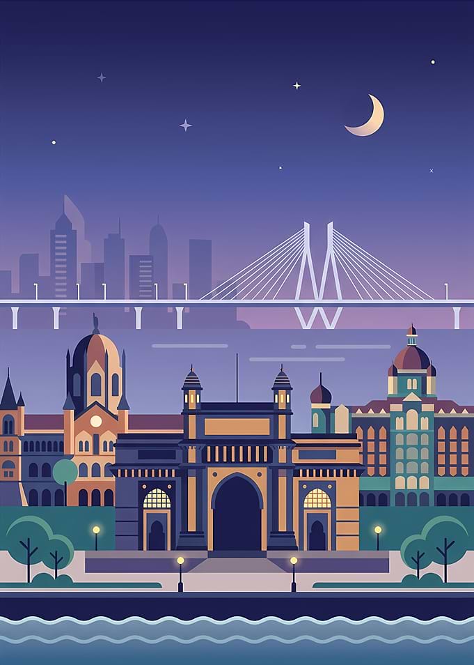 Mumbai Gateway of India at Night