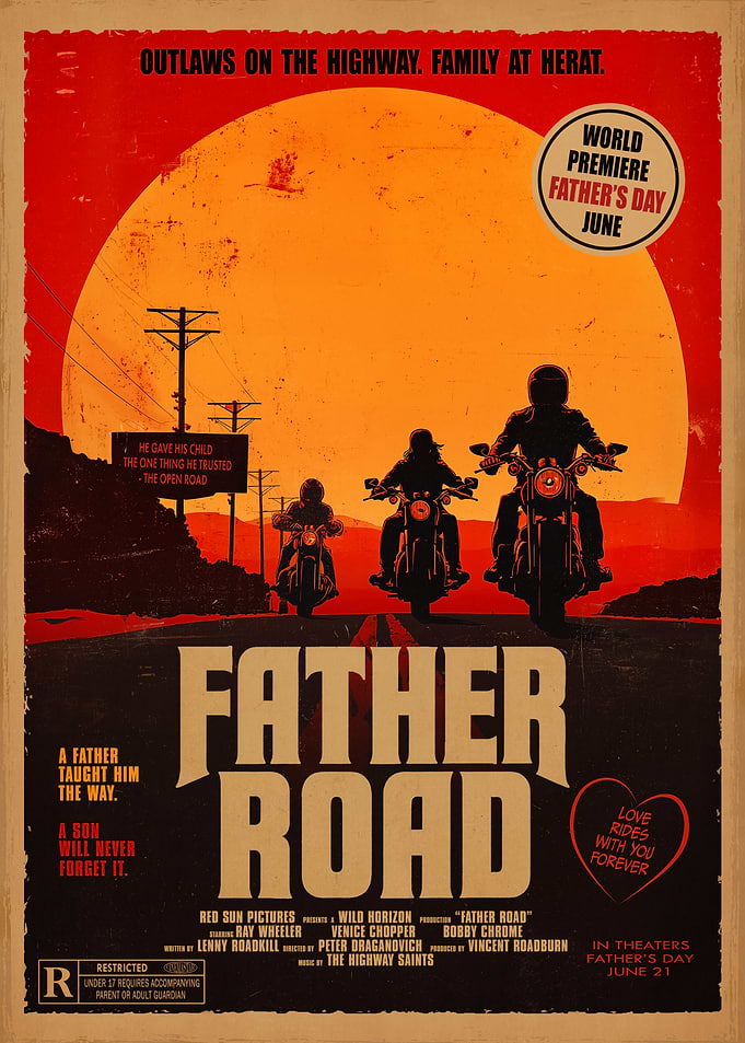 Father Road Retro Movie Poster