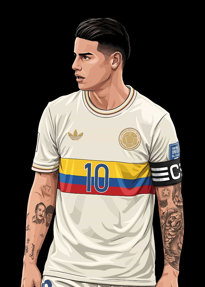 James Rodriguez Digital Art Portrait