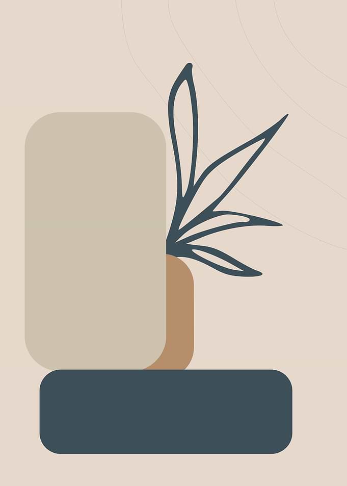 Abstract Plant and Geometric Shapes