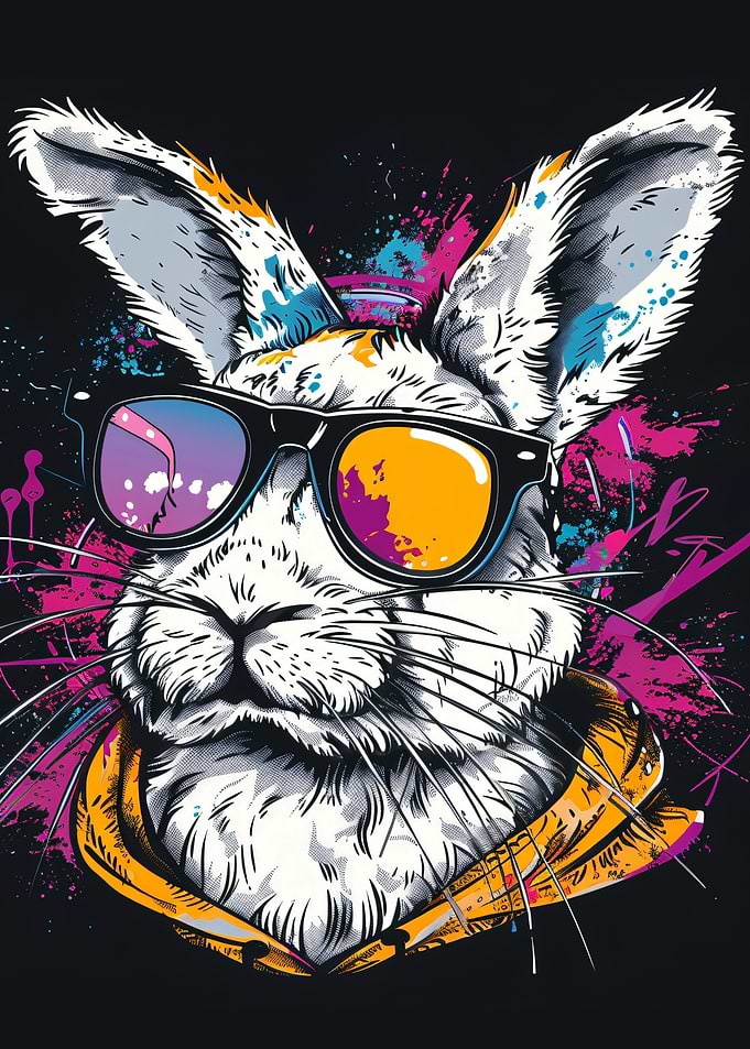 Cool Rabbit Wearing Sunglasses
