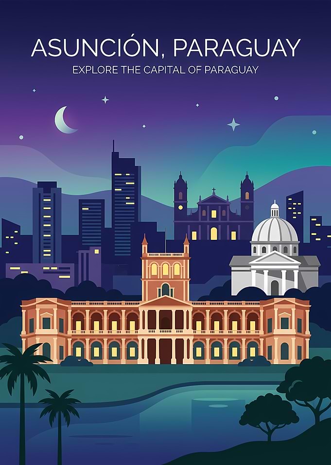 Asuncion, Paraguay Skyline at Night